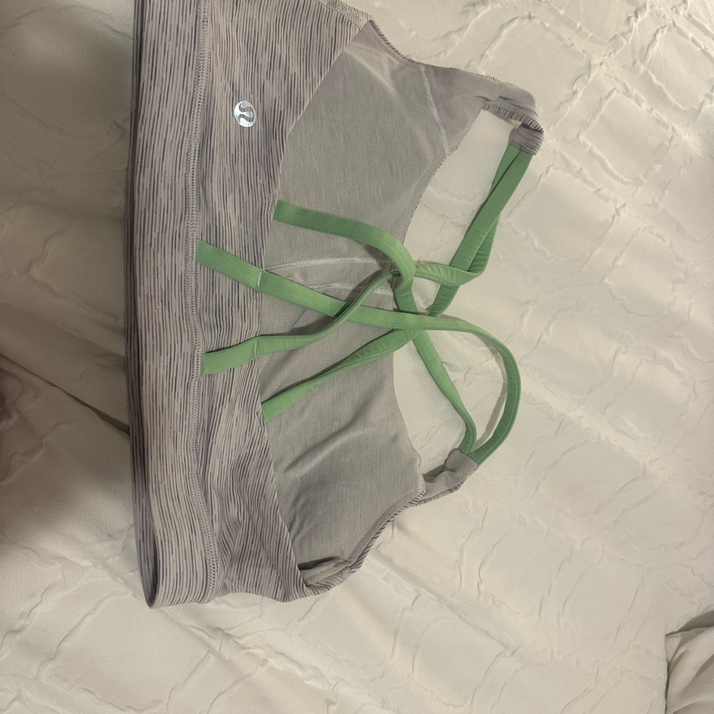 Lululemon Athletica Gray and Green Sports Bra
